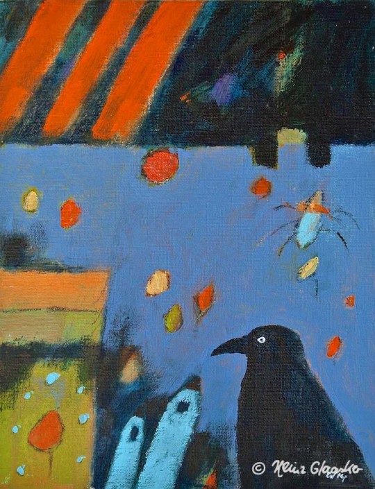 Heinz Glaasker Nächtlicher Rabe Acrylbild Heinz Glaasker Nächtlicher Rabe