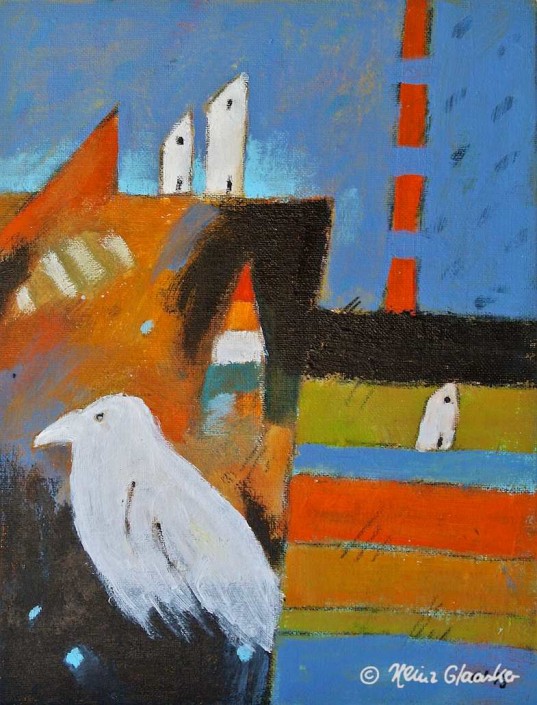 Heinz Glaasker Weißer Rabe Acrylbild Heinz Glaasker Weißer Rabe