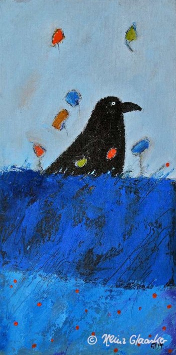 Heinz Glaasker Blaue Felder Acrylbild Heinz Glaasker Blaue Felder
