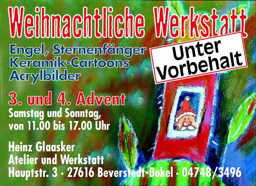 Weihnachtliche Werkstatt 2020 unter Vorbehalt